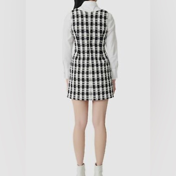 NWT Maje Rocky tweed checked black white dress (102) - Picture 5 of 6